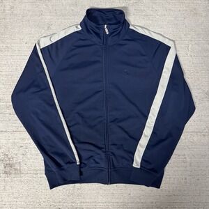Y2K Nike Full Zip Up Track Warm-up Jacket Size Large Navy Blue White Stripe